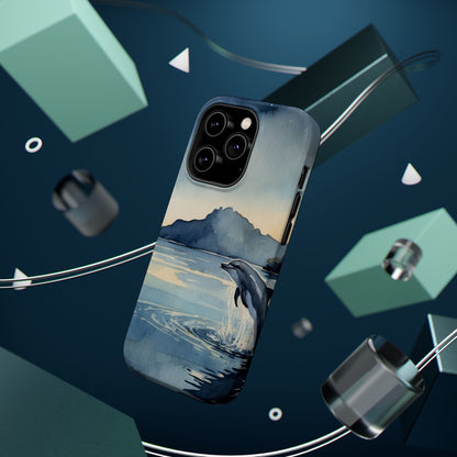 Moonlight Dolphin Watercolor MagSafe iPhone Case - BOGO Cases