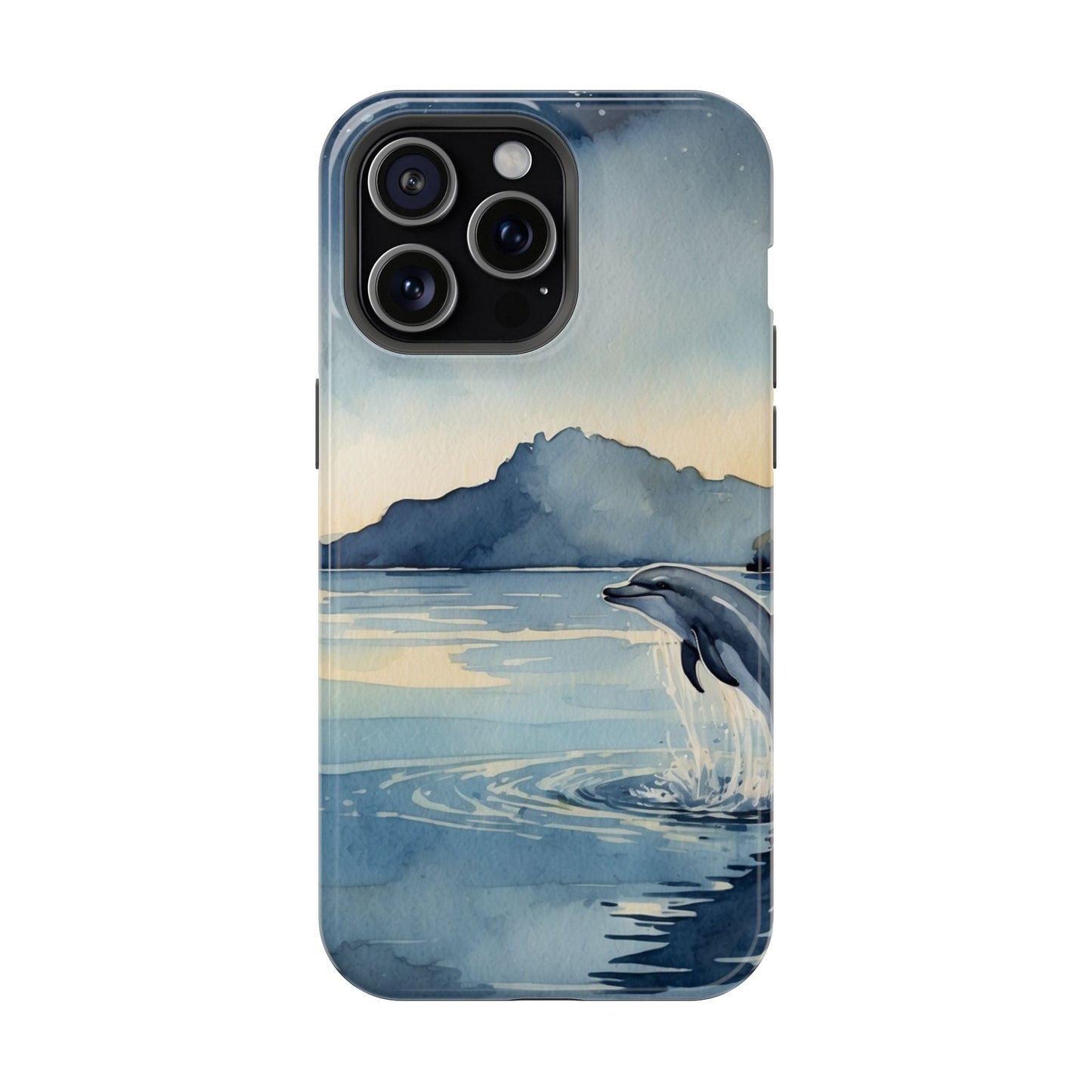 Moonlight Dolphin Watercolor MagSafe iPhone Case - BOGO Cases