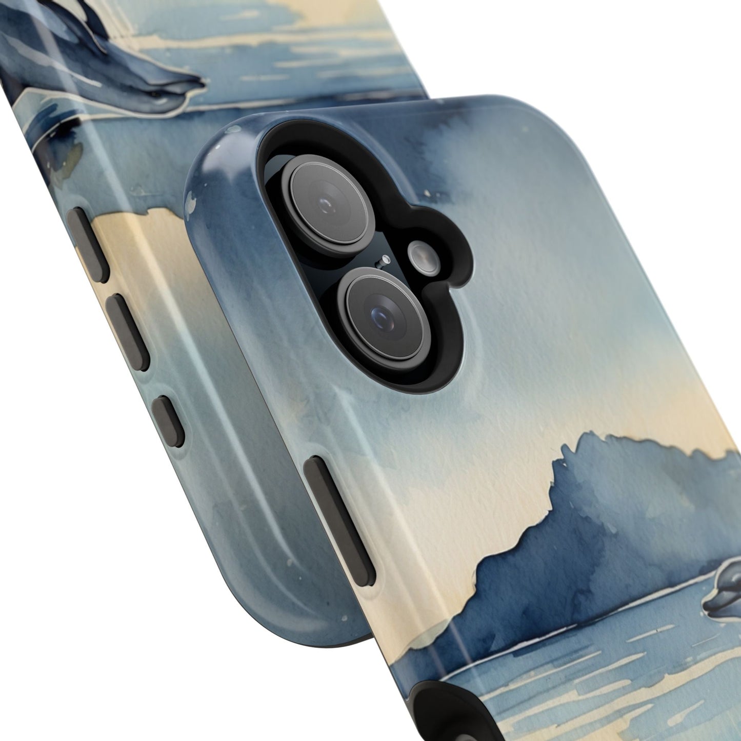 Moonlight Dolphin Watercolor MagSafe iPhone Case - BOGO Cases