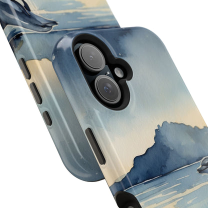 Moonlight Dolphin Watercolor MagSafe iPhone Case - BOGO Cases