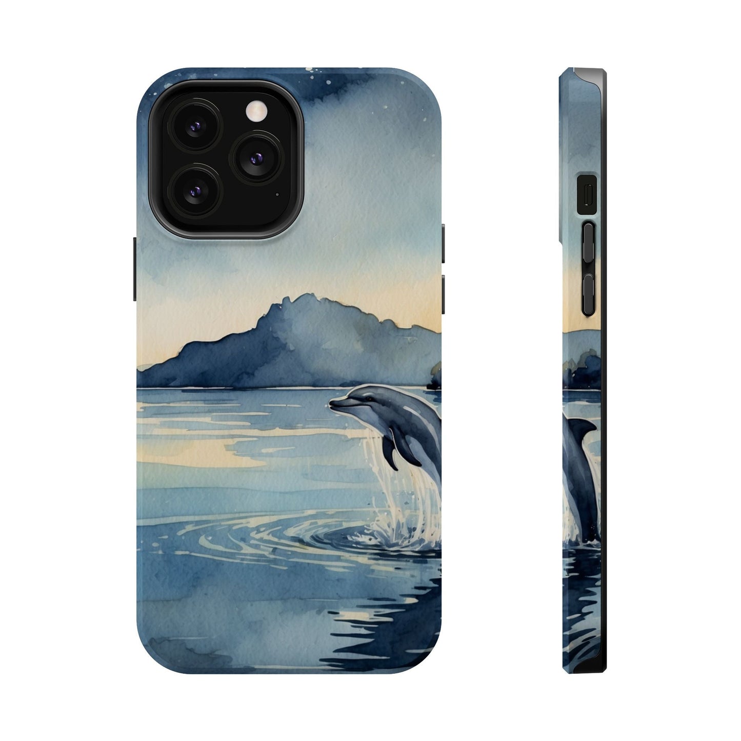 Moonlight Dolphin Watercolor MagSafe iPhone Case - BOGO Cases