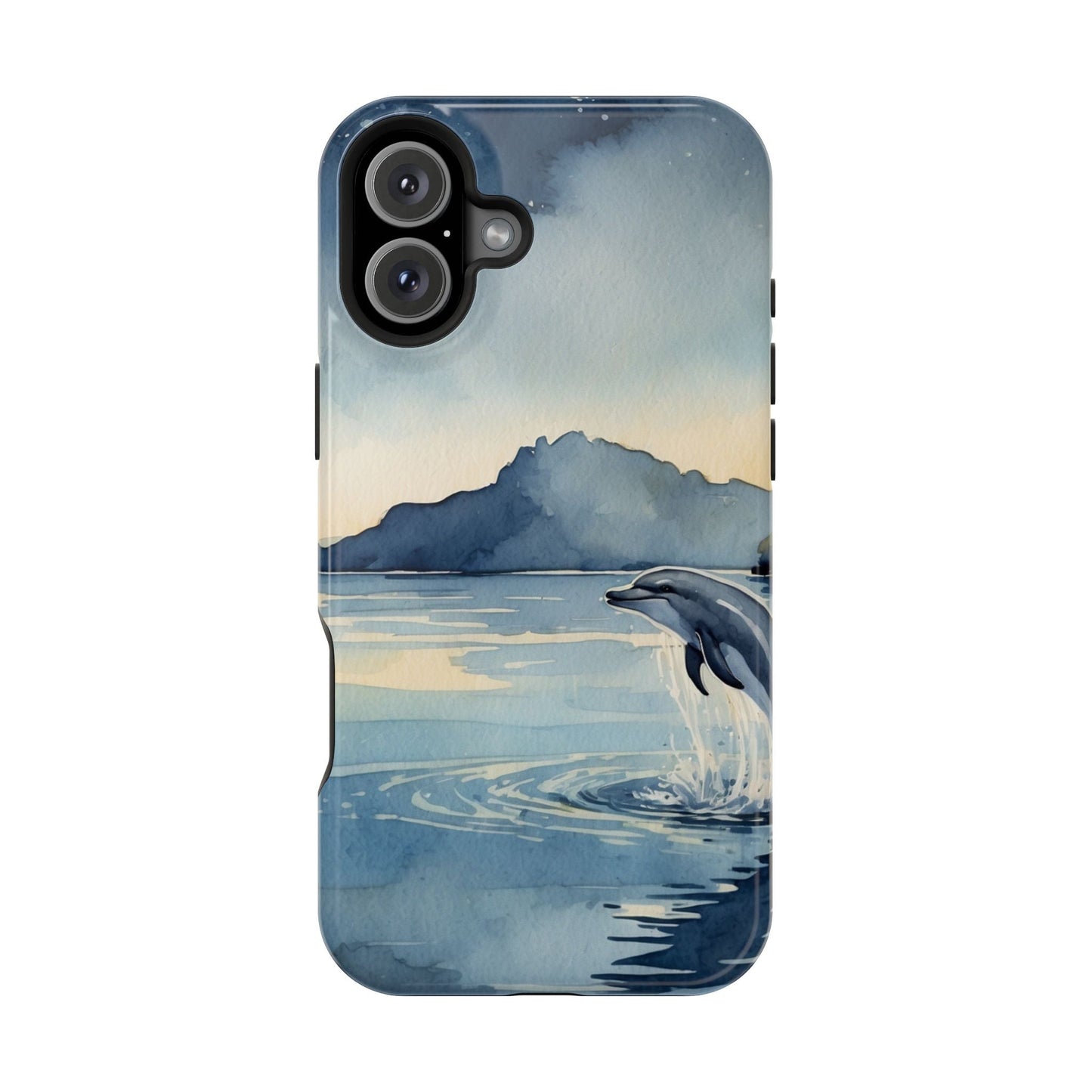 Moonlight Dolphin Watercolor MagSafe iPhone Case - BOGO Cases