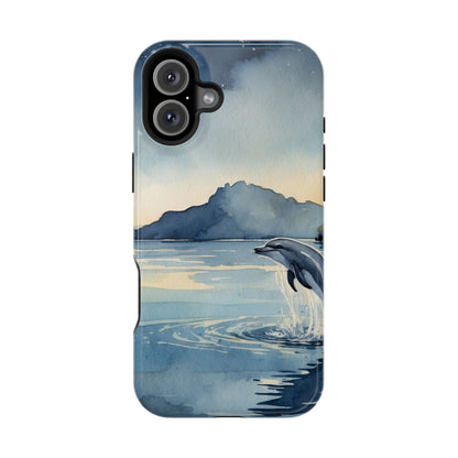 Moonlight Dolphin Watercolor MagSafe iPhone Case - BOGO Cases