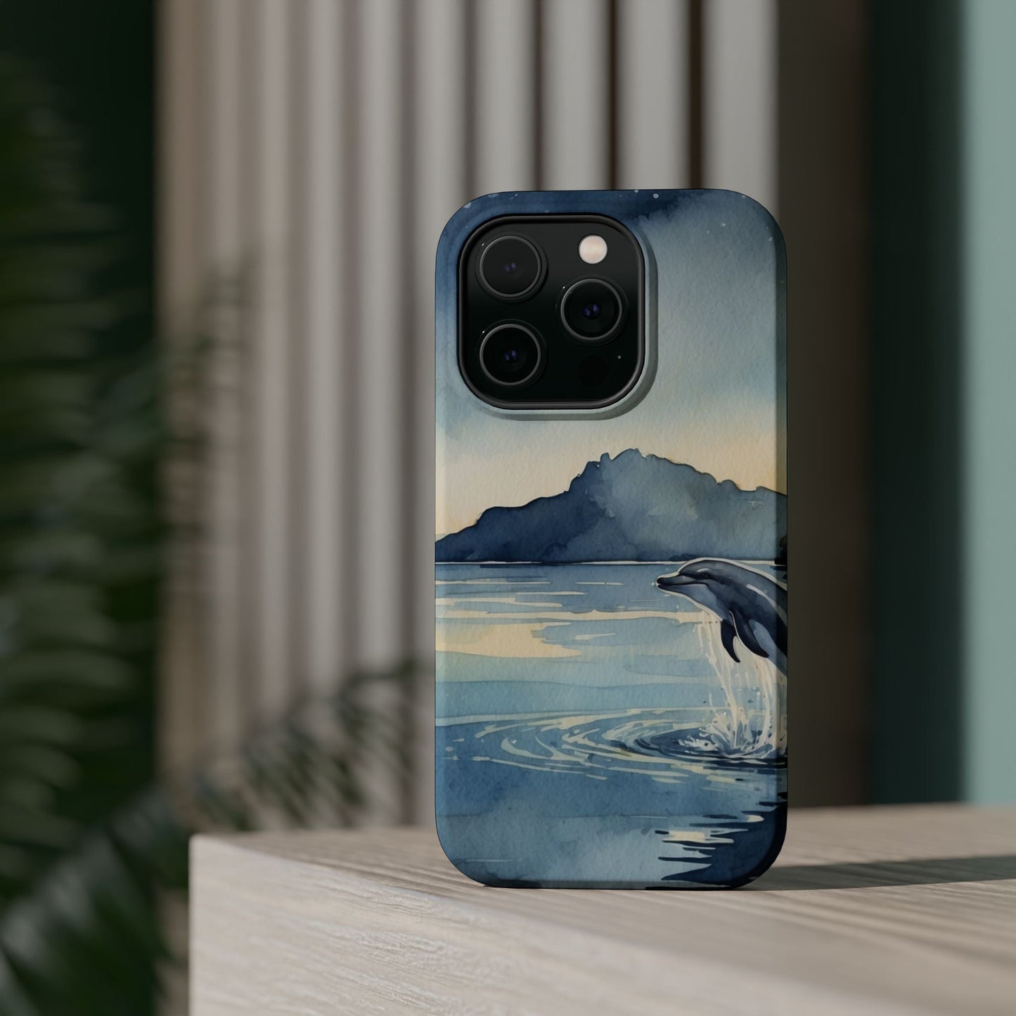 Moonlight Dolphin Watercolor MagSafe iPhone Case - BOGO Cases
