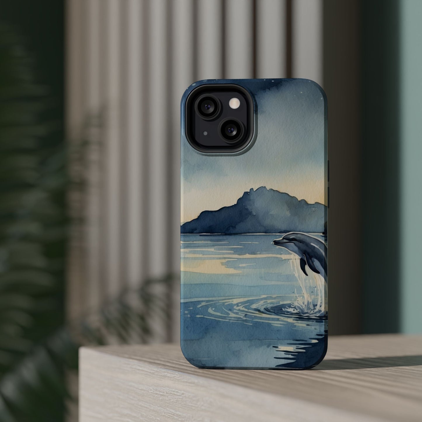 Moonlight Dolphin Watercolor MagSafe iPhone Case - BOGO Cases