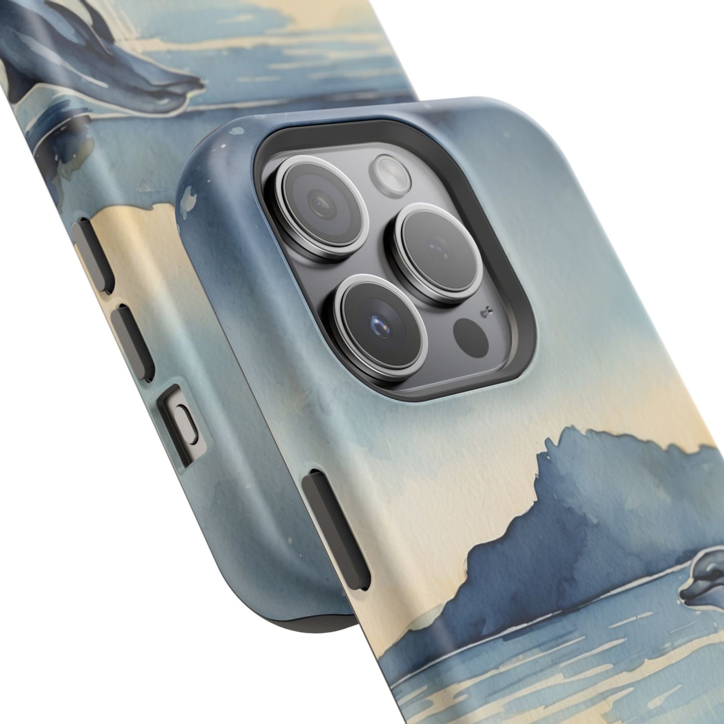 Moonlight Dolphin Watercolor MagSafe iPhone Case - BOGO Cases