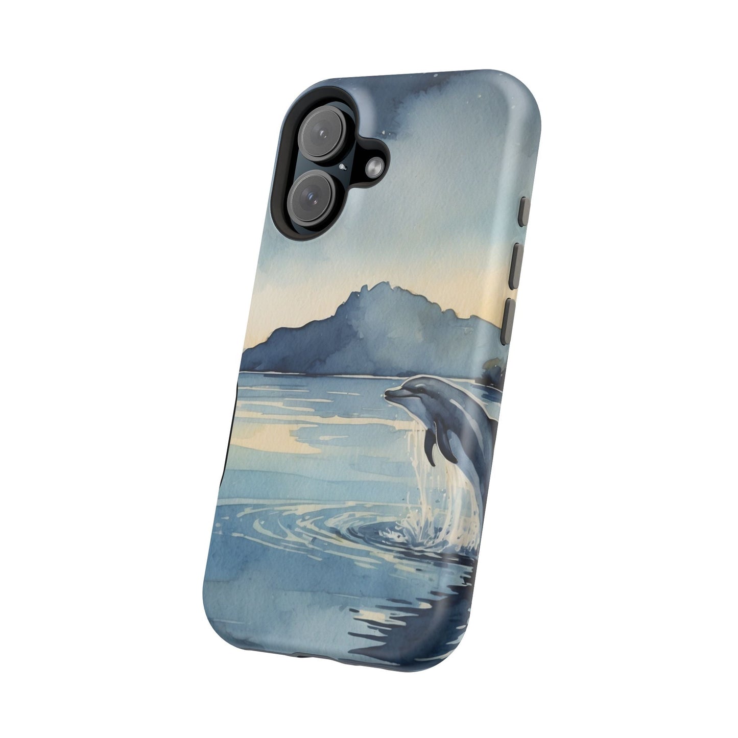 Moonlight Dolphin Watercolor MagSafe iPhone Case - BOGO Cases