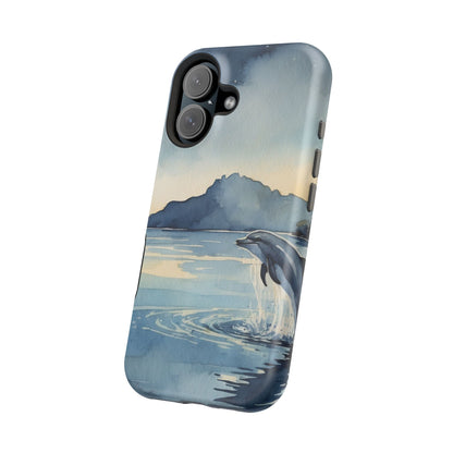 Moonlight Dolphin Watercolor MagSafe iPhone Case - BOGO Cases
