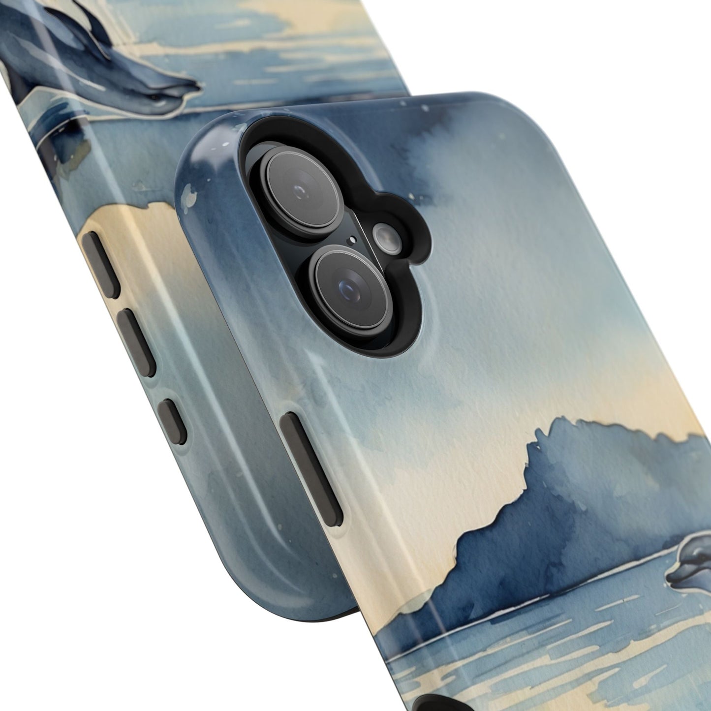 Moonlight Dolphin Watercolor MagSafe iPhone Case - BOGO Cases
