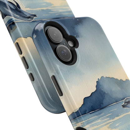 Moonlight Dolphin Watercolor MagSafe iPhone Case - BOGO Cases
