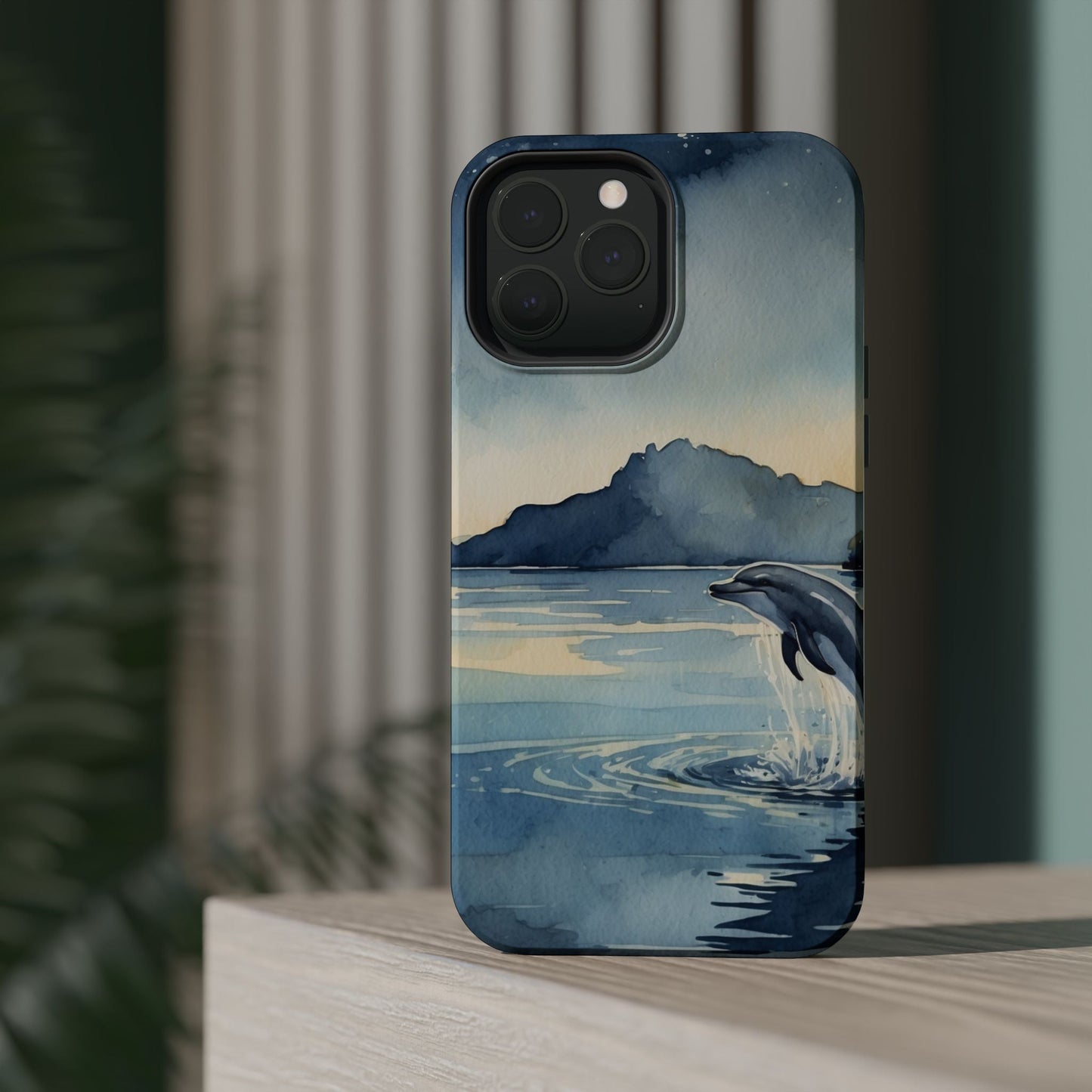 Moonlight Dolphin Watercolor MagSafe iPhone Case - BOGO Cases