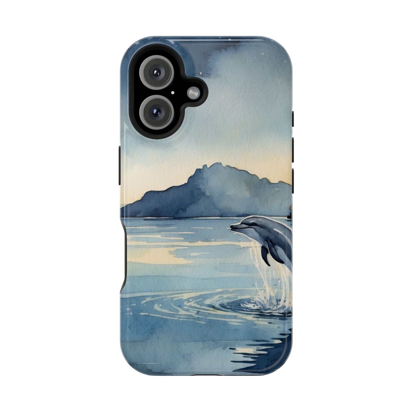 Moonlight Dolphin Watercolor MagSafe iPhone Case - BOGO Cases