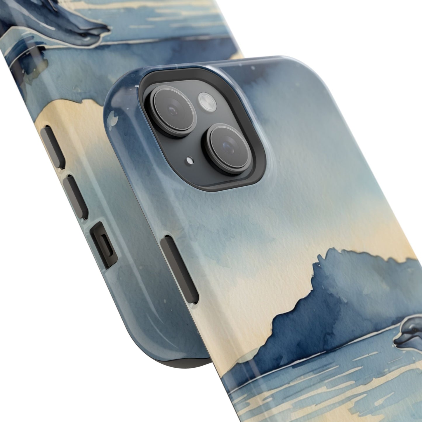 Moonlight Dolphin Watercolor MagSafe iPhone Case - BOGO Cases