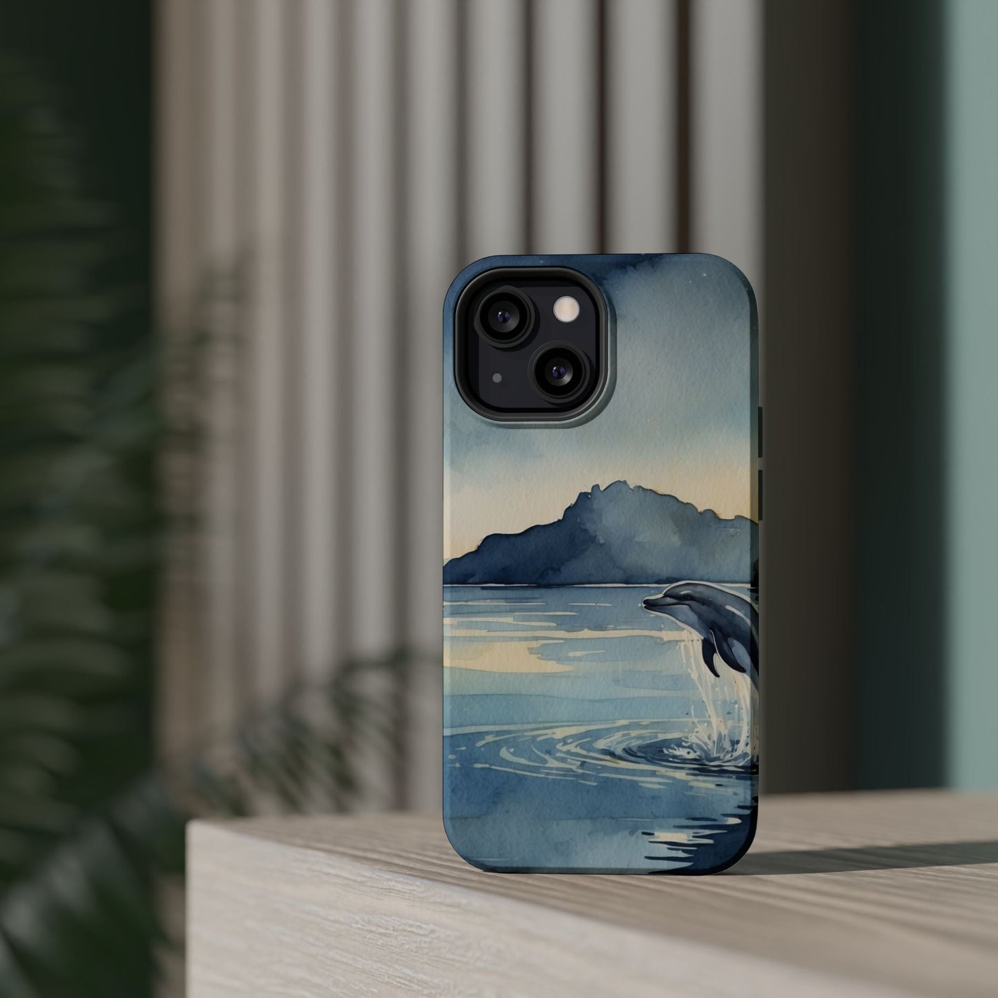 Moonlight Dolphin Watercolor MagSafe iPhone Case - BOGO Cases