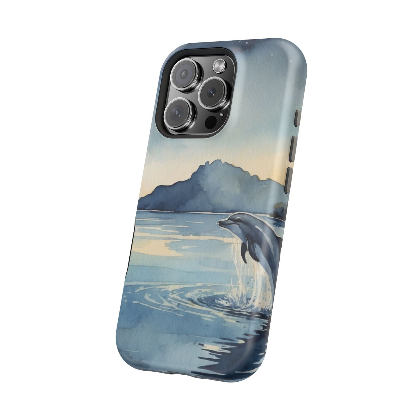 Moonlight Dolphin Watercolor MagSafe iPhone Case - BOGO Cases