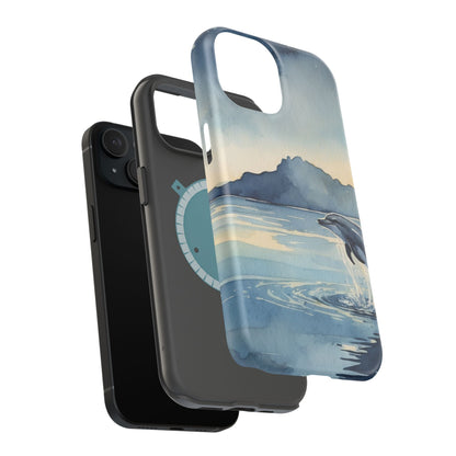 Moonlight Dolphin Watercolor MagSafe iPhone Case - BOGO Cases