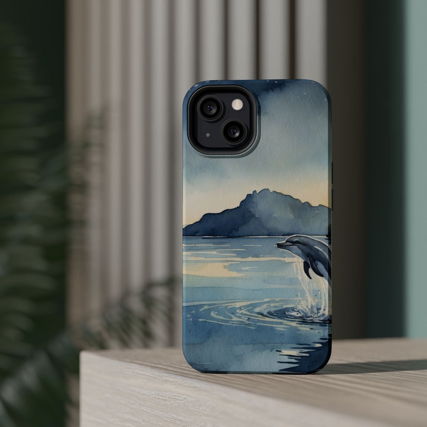 Moonlight Dolphin Watercolor MagSafe iPhone Case - BOGO Cases