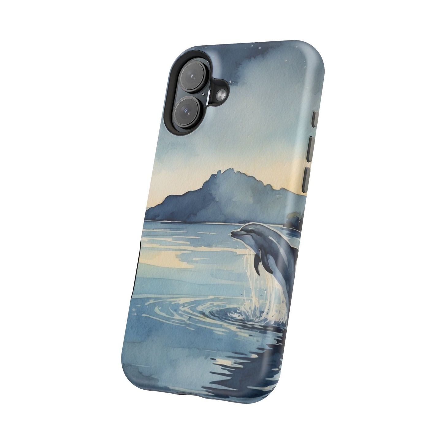Moonlight Dolphin Watercolor MagSafe iPhone Case - BOGO Cases