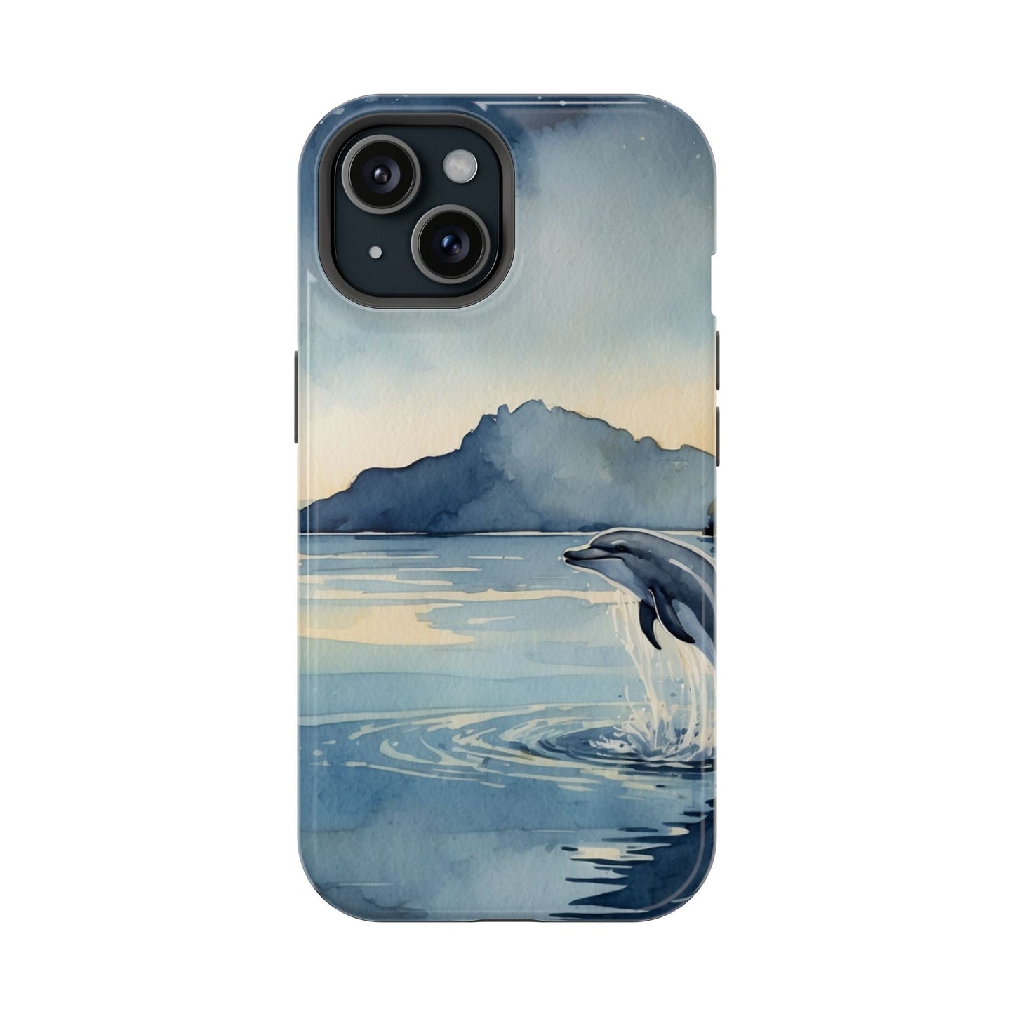 Moonlight Dolphin Watercolor MagSafe iPhone Case - BOGO Cases