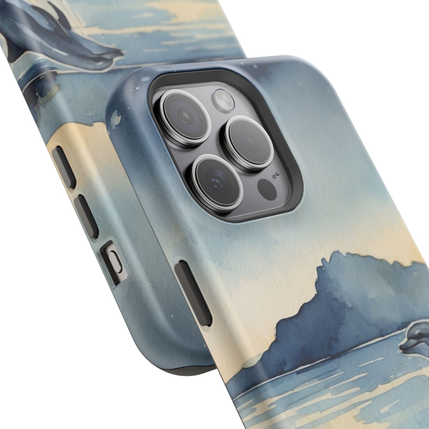 Moonlight Dolphin Watercolor MagSafe iPhone Case - BOGO Cases