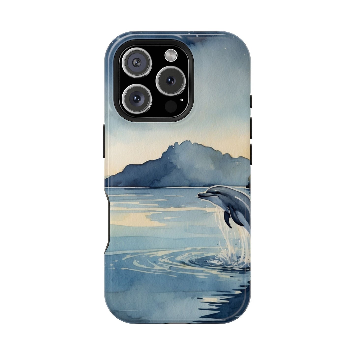 Moonlight Dolphin Watercolor MagSafe iPhone Case - BOGO Cases