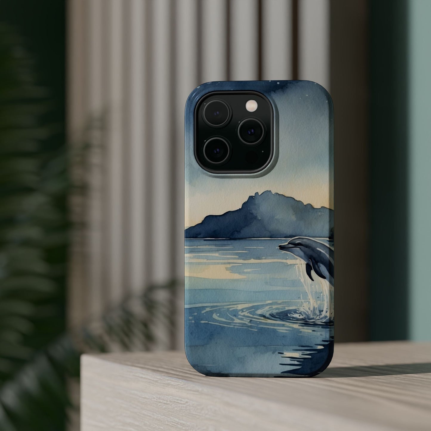 Moonlight Dolphin Watercolor MagSafe iPhone Case - BOGO Cases