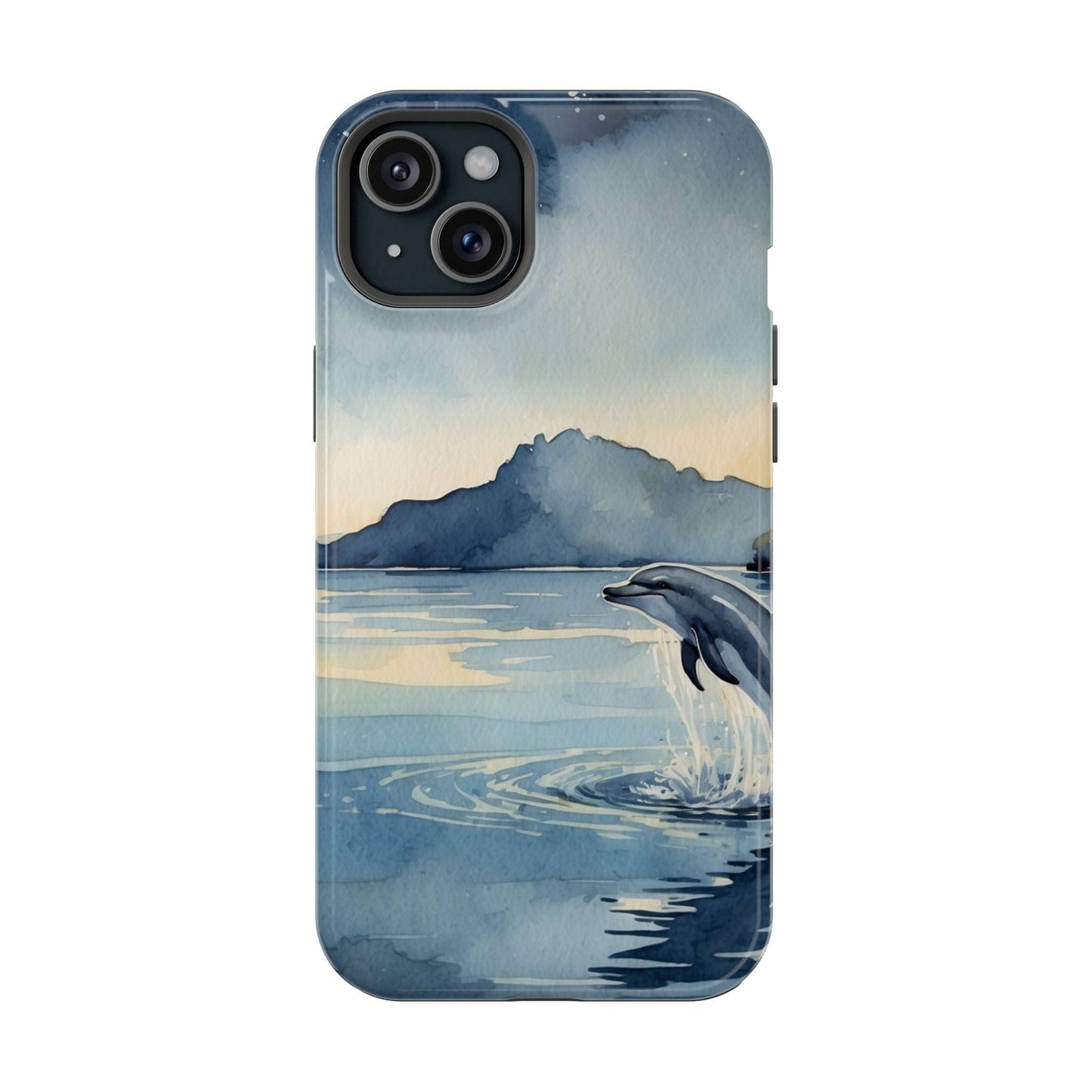 Moonlight Dolphin Watercolor MagSafe iPhone Case - BOGO Cases