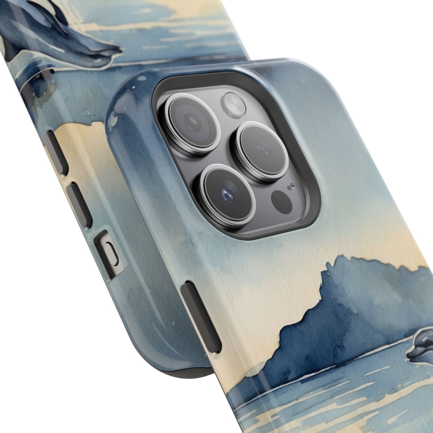 Moonlight Dolphin Watercolor MagSafe iPhone Case - BOGO Cases