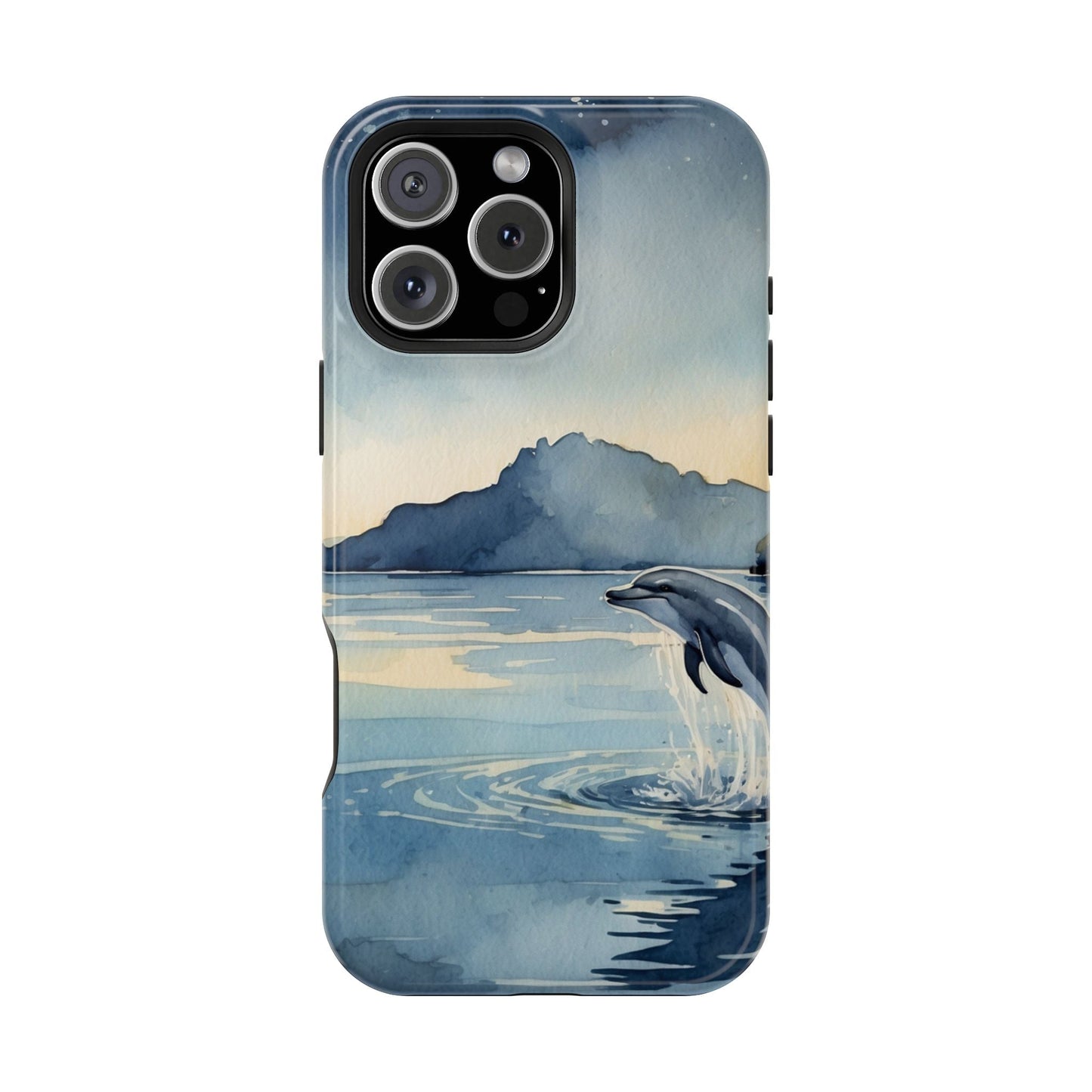 Moonlight Dolphin Watercolor MagSafe iPhone Case - BOGO Cases