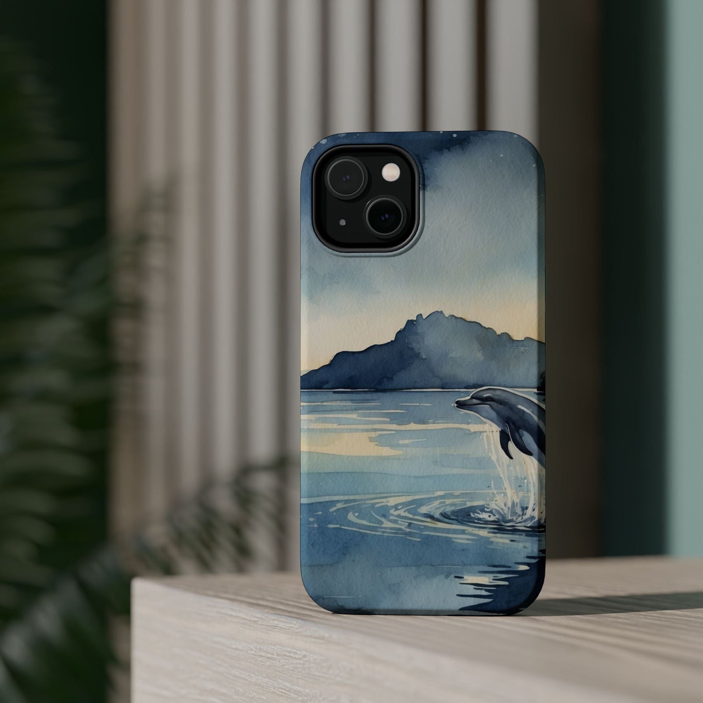Moonlight Dolphin Watercolor MagSafe iPhone Case - BOGO Cases