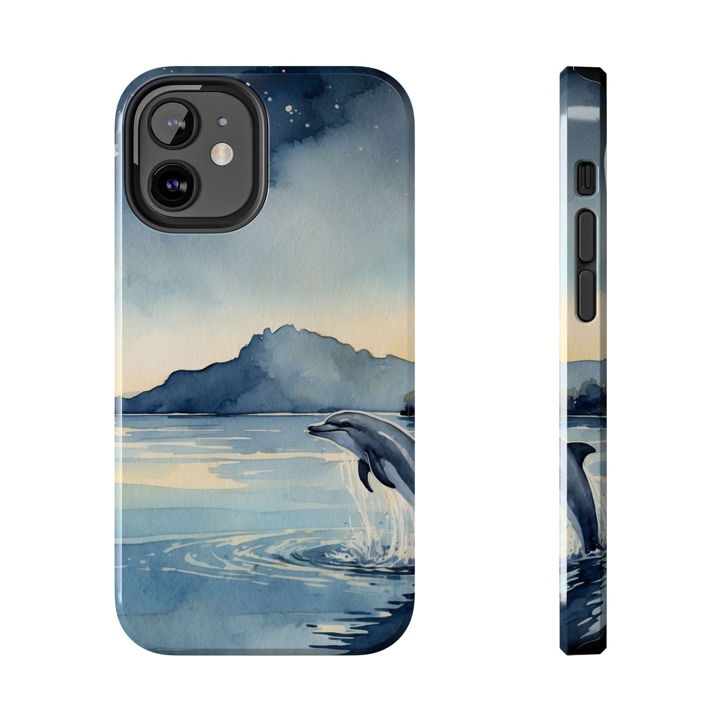 Moonlit Dolphin Watercolor iPhone Case - BOGO Cases