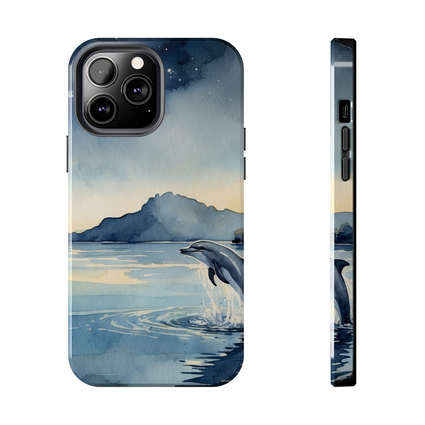 Moonlit Dolphin Watercolor iPhone Case - BOGO Cases