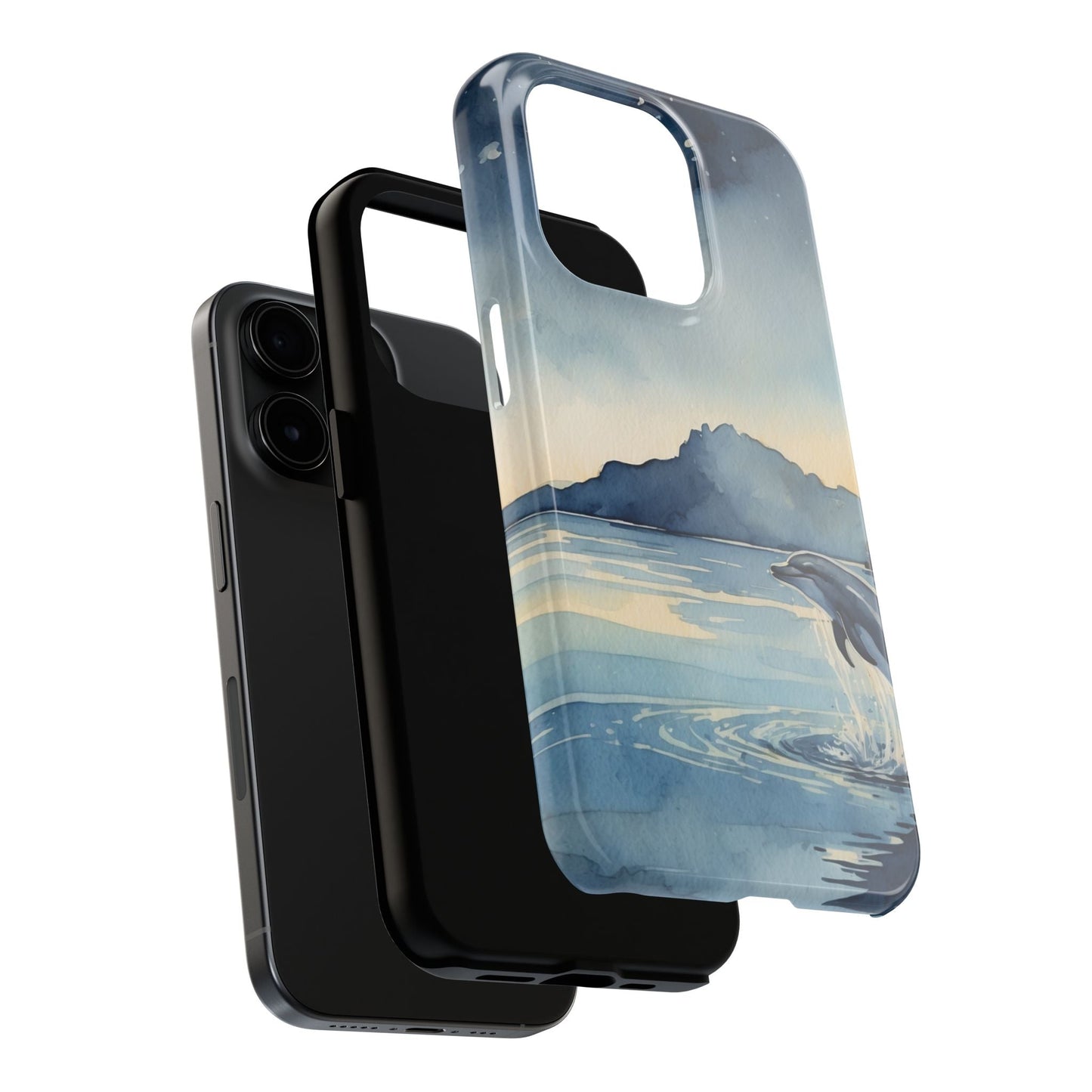 Moonlit Dolphin Watercolor iPhone Case - BOGO Cases