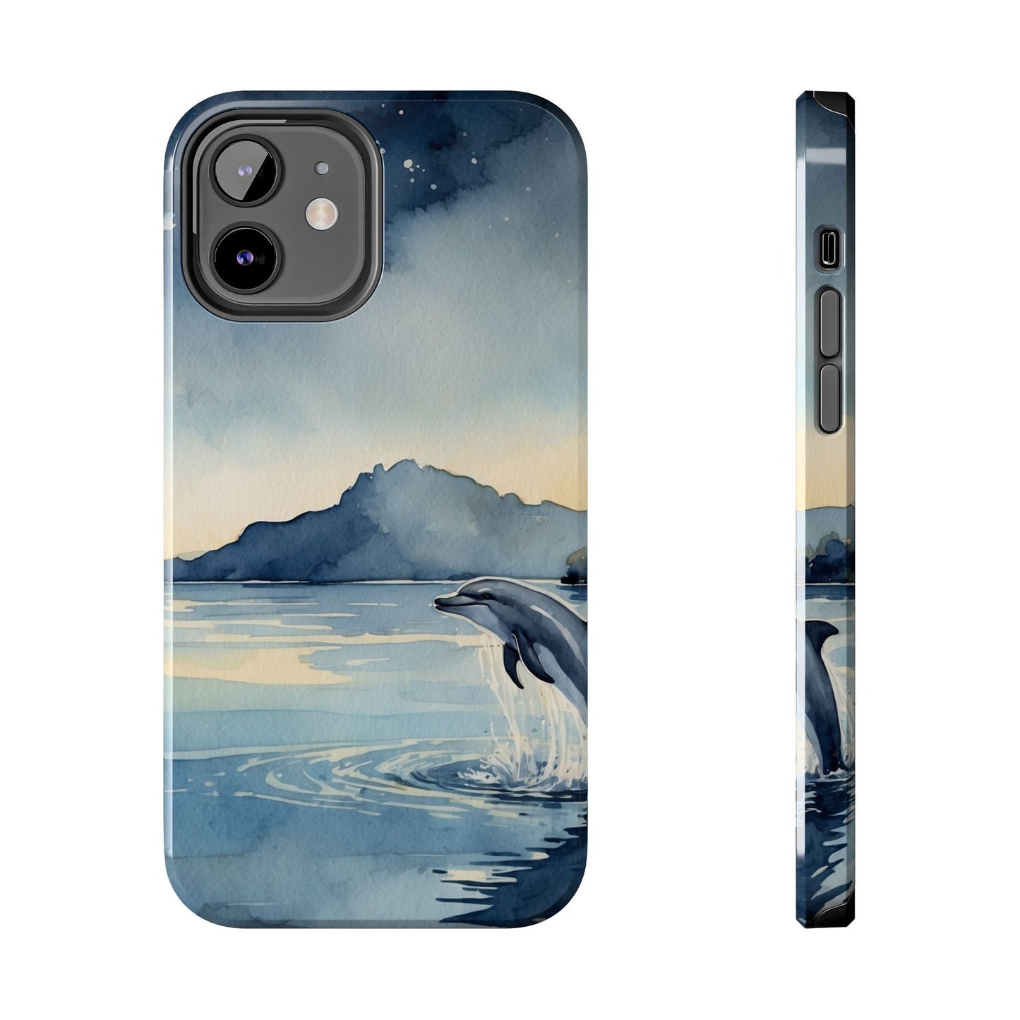 Moonlit Dolphin Watercolor iPhone Case - BOGO Cases