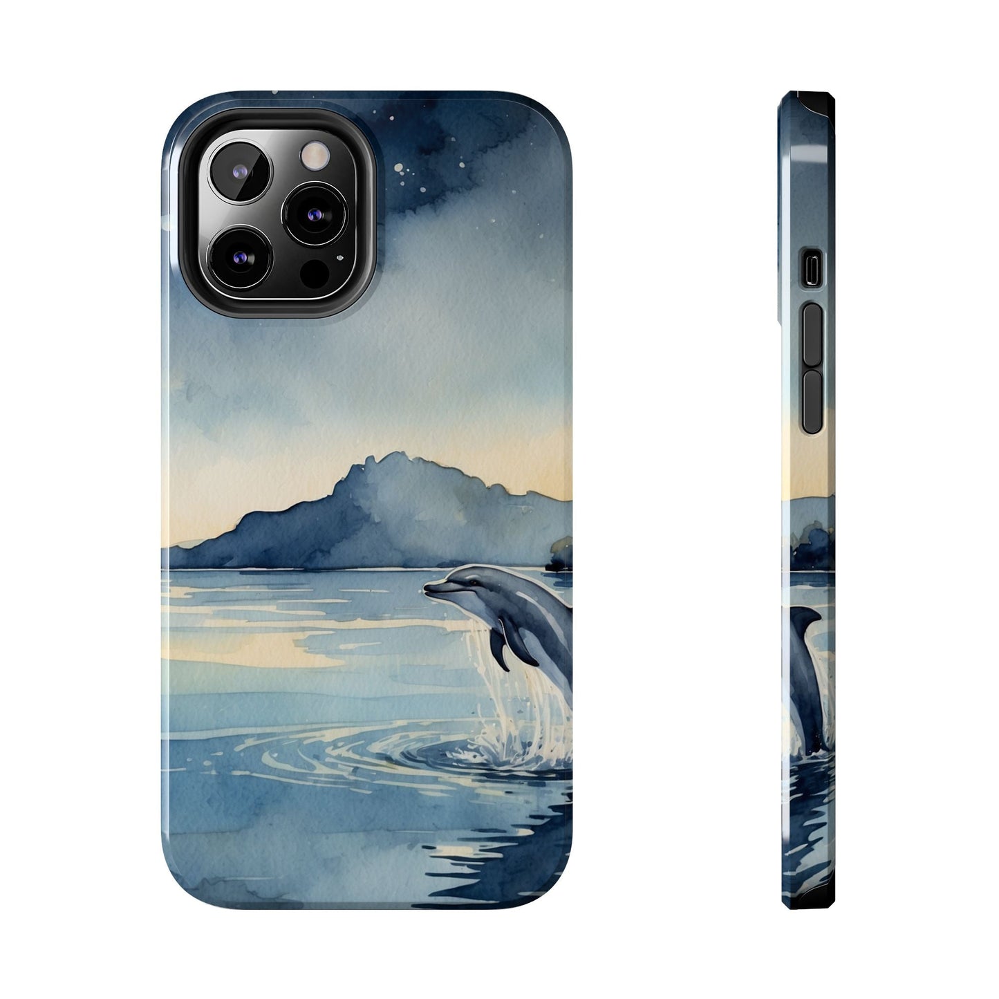 Moonlit Dolphin Watercolor iPhone Case - BOGO Cases