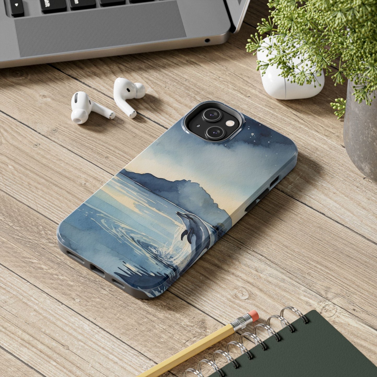 Moonlit Dolphin Watercolor iPhone Case - BOGO Cases