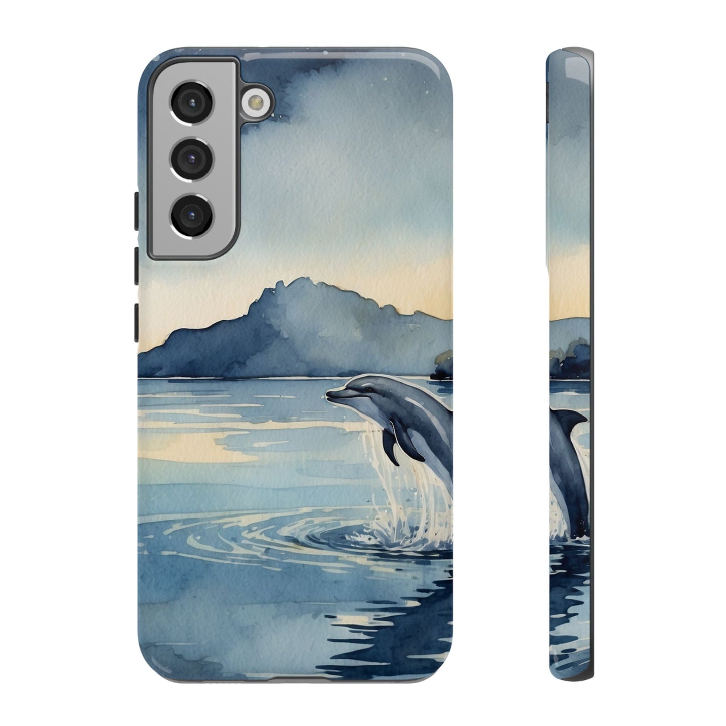 Moonlit Dolphin Watercolor Samsung Galaxy Case - BOGO Cases