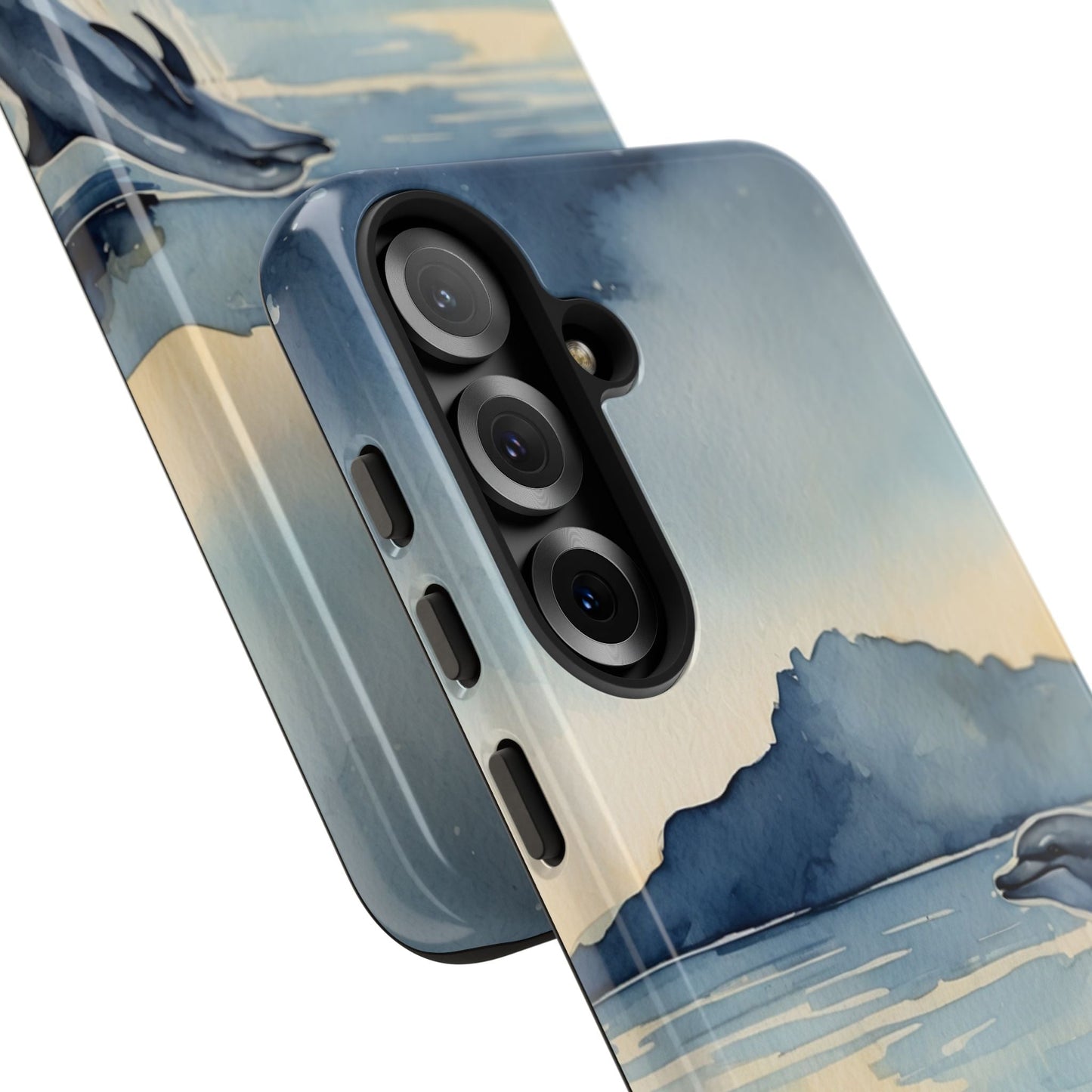 Moonlit Dolphin Watercolor Samsung Galaxy Case - BOGO Cases