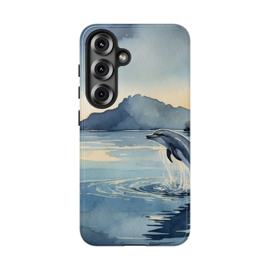 Moonlit Dolphin Watercolor Samsung Galaxy Case - BOGO Cases