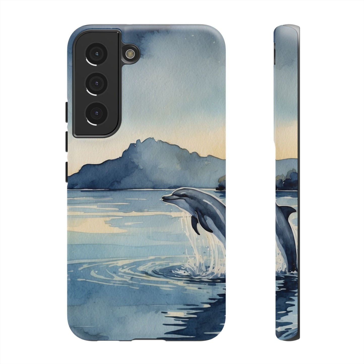 Moonlit Dolphin Watercolor Samsung Galaxy Case - BOGO Cases