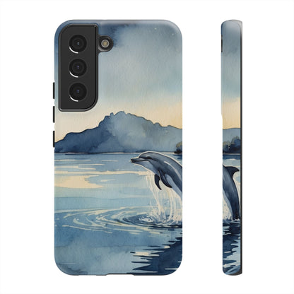 Moonlit Dolphin Watercolor Samsung Galaxy Case - BOGO Cases