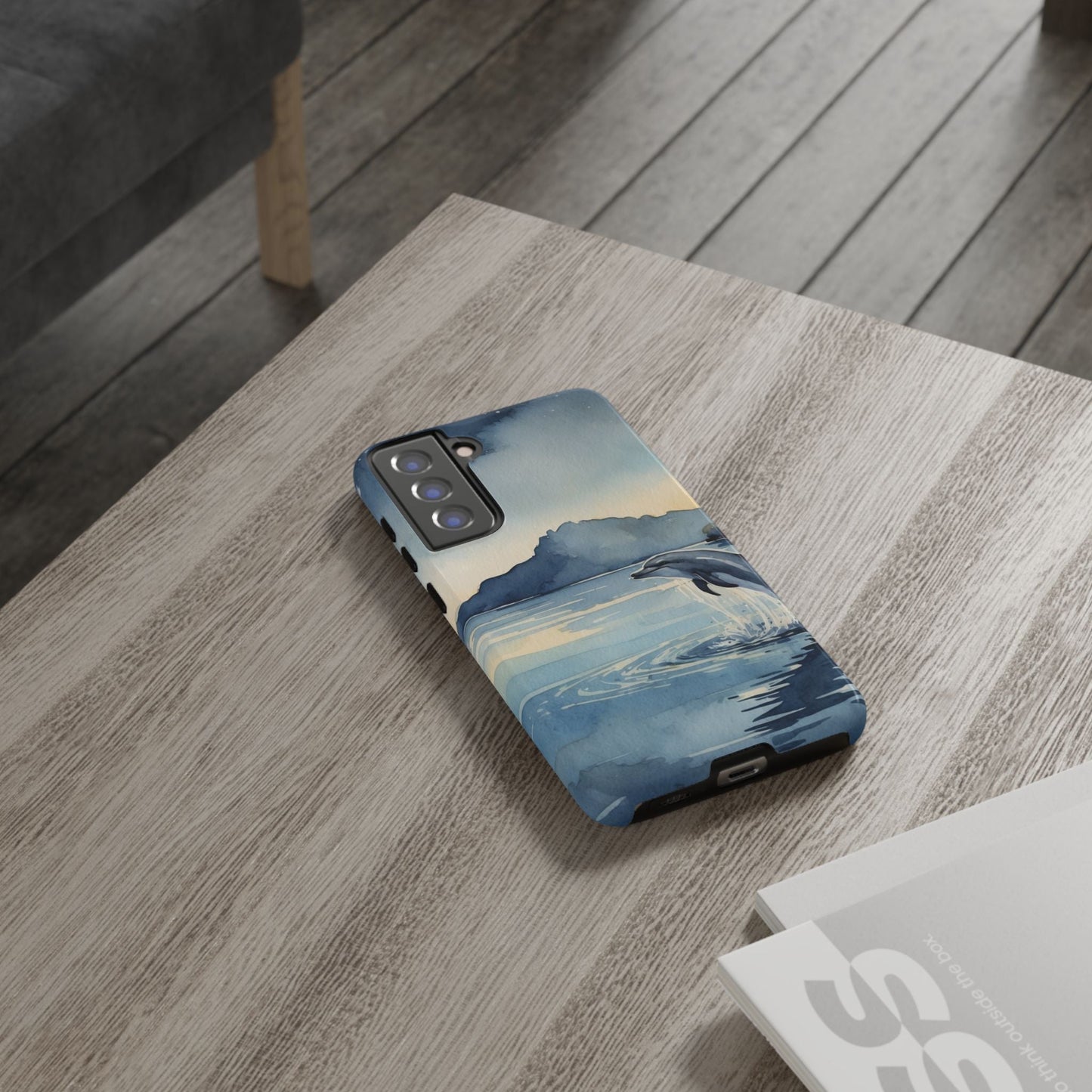 Moonlit Dolphin Watercolor Samsung Galaxy Case - BOGO Cases