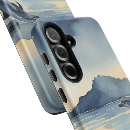 Moonlit Dolphin Watercolor Samsung Galaxy Case - BOGO Cases