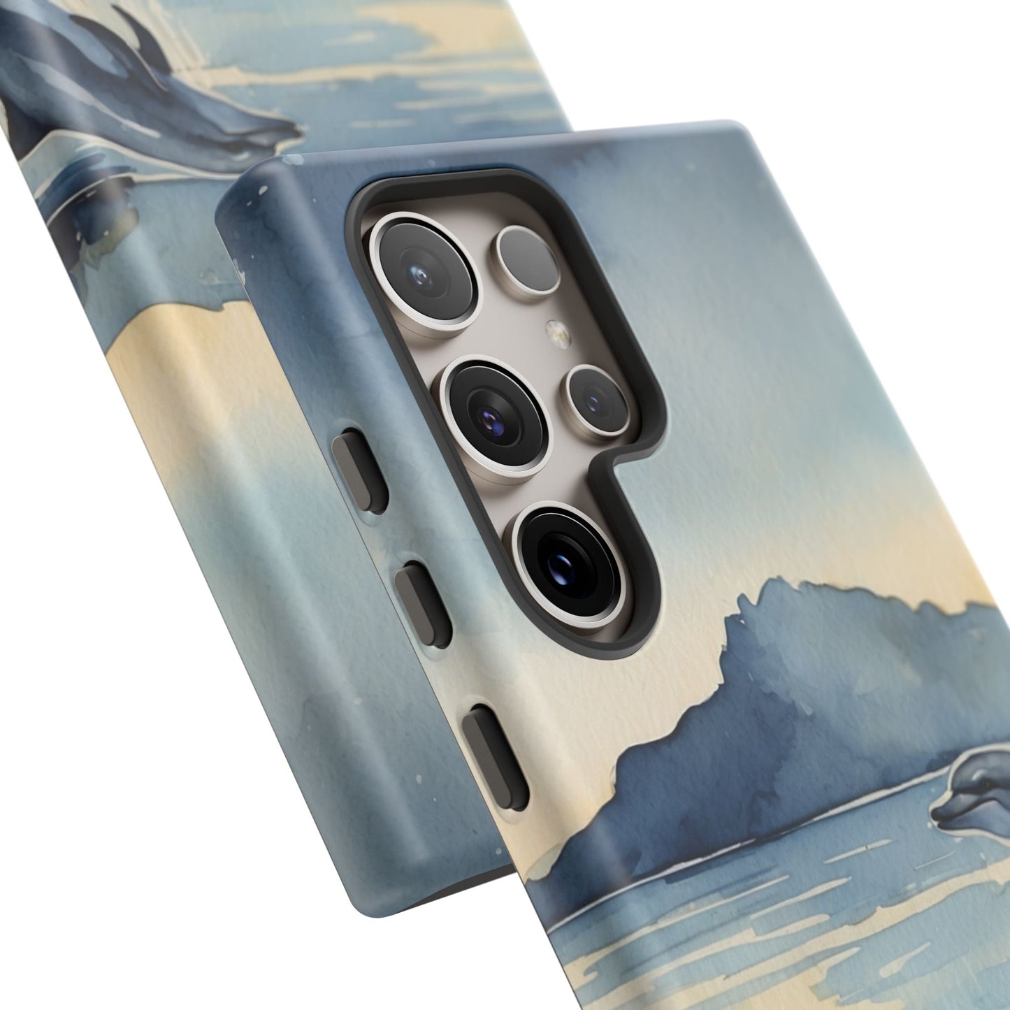 Moonlit Dolphin Watercolor Samsung Galaxy Case - BOGO Cases