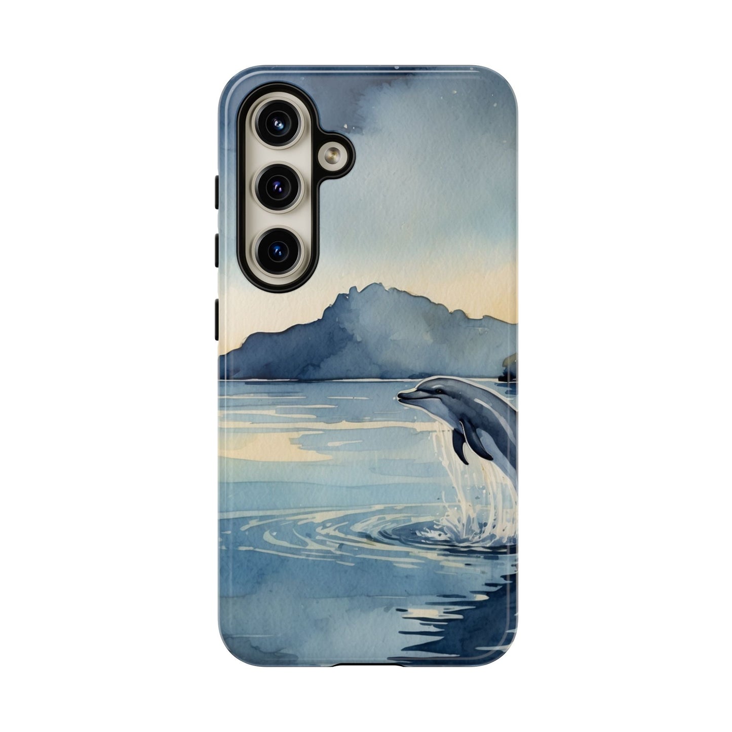 Moonlit Dolphin Watercolor Samsung Galaxy Case - BOGO Cases