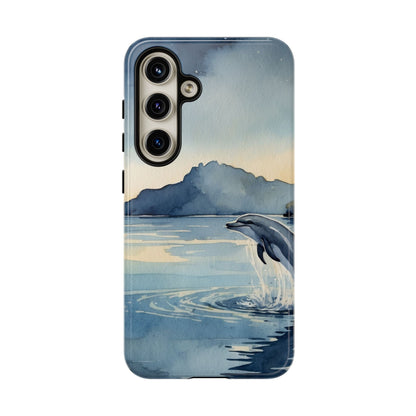 Moonlit Dolphin Watercolor Samsung Galaxy Case - BOGO Cases
