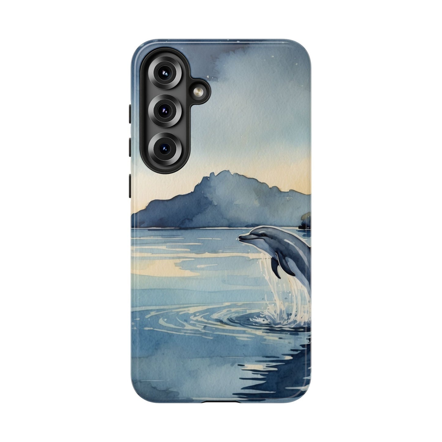 Moonlit Dolphin Watercolor Samsung Galaxy Case - BOGO Cases