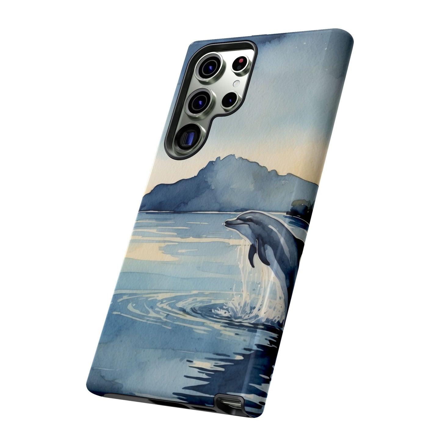 Moonlit Dolphin Watercolor Samsung Galaxy Case - BOGO Cases