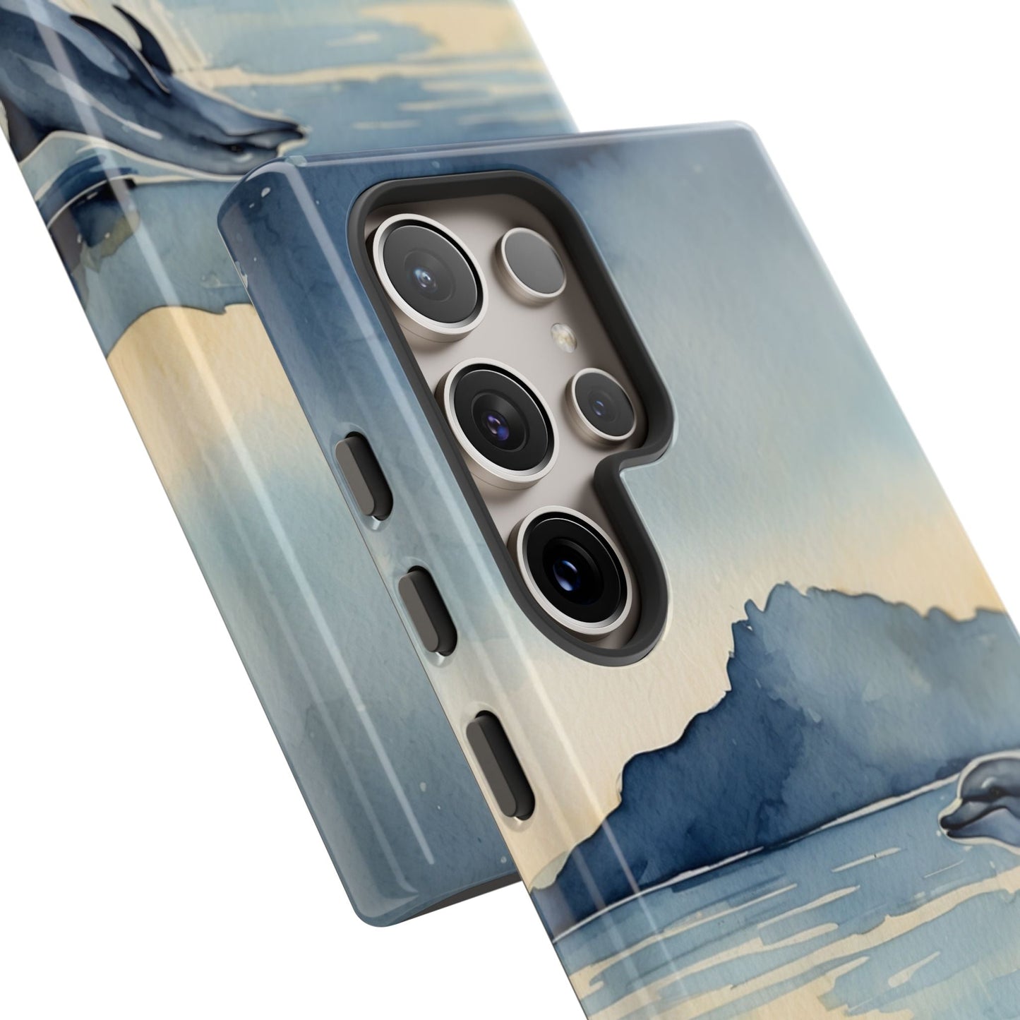 Moonlit Dolphin Watercolor Samsung Galaxy Case - BOGO Cases