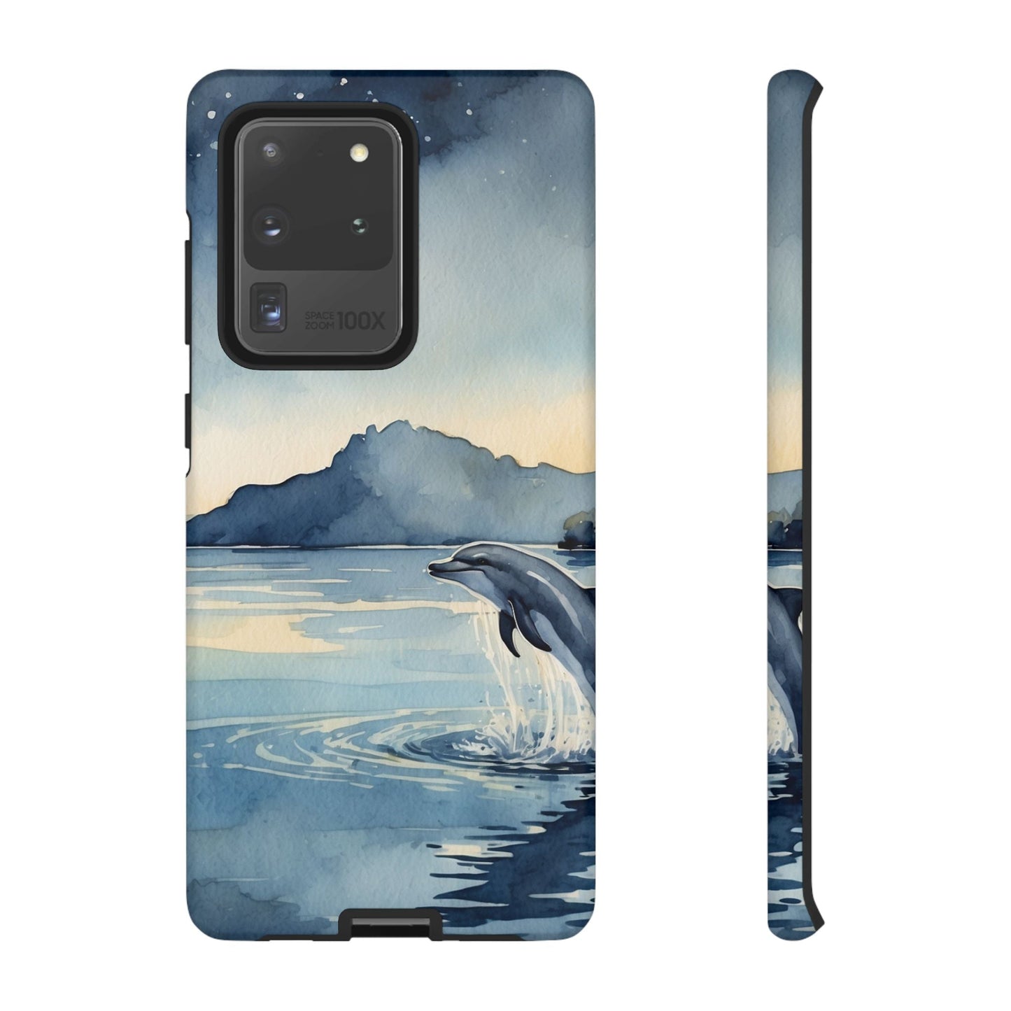 Moonlit Dolphin Watercolor Samsung Galaxy Case - BOGO Cases
